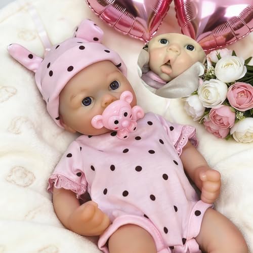 Muñeca bebé de silicona 13 pulg realista suave miniatura 1