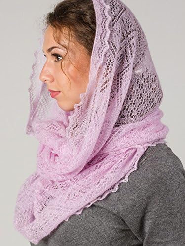 Lilac Goat Down Orenburg Shawl Infinity Orenburg Scarf 63х27.5''