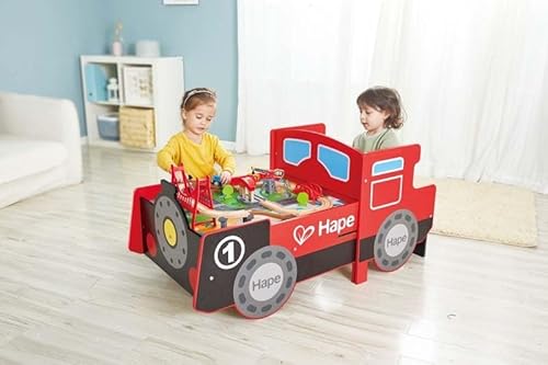 Hape Busy City Rail Set, Ride-On & Foldable Engine Table #TOP4