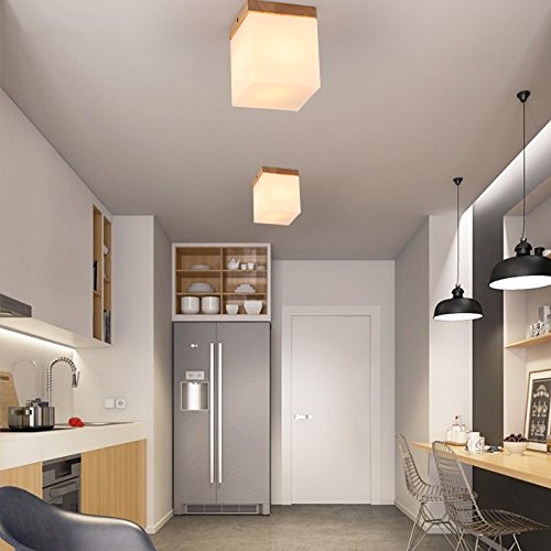 Lámpara de techo de madera para iluminar pasillos oscuros con estilo 2