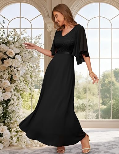 Image of DRESSTELLS Wedding Guest Maxi Dress Mother of Bride 2026 Fall Evening Gown
