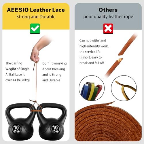 Aeesio Softball Baseball Glove Lace, Mitt Lace Repair Kit Includes 2 Leather Laces and Lacing Needle for Catcher's Glove (White) - Thumbnail 2