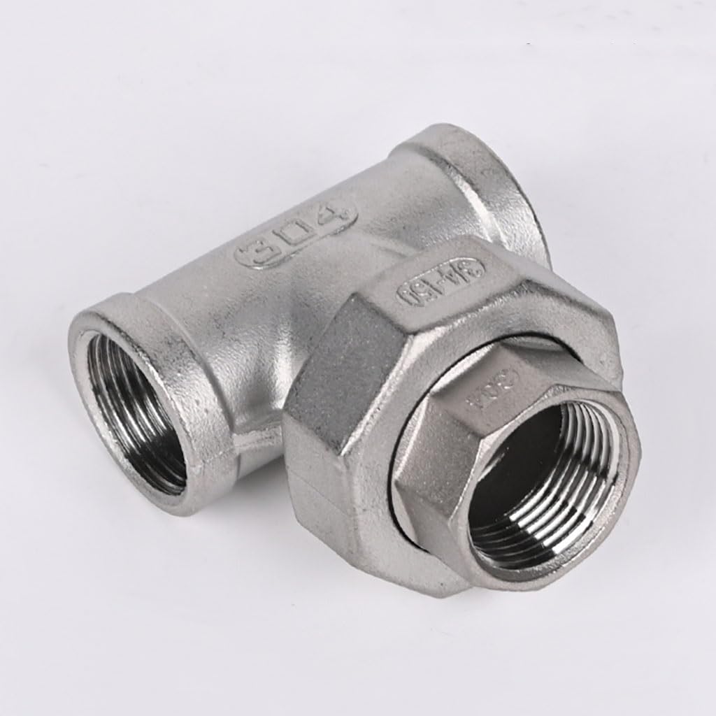 T filettato femmina in acciaio inossidabile 304, raccordi for tubi di unione a 3 vie da 1/4 pollice a 2 pollici for acqua, olio e liquidi (1 pz)(1-1/2inch)