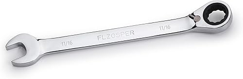 FLZOSPER Llave de engranajes reversible SAE de 1116 pulgadas, cabeza de extremo de caja de 72 dientes reversible llave combinada de trinquete