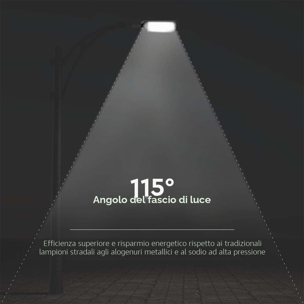 V-TAC Luci stradali a LED – Luci stradali sottili – IP65 – Nero – 100 Watt – 8700 lumen – 4000 K