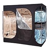 CDMALL 108''x48''x80'' Grow Tent 2-in-1 Lodge Propagation and Flower Hydroponic Indoor Plants Dark Room (108''x48''x80'' Grow Tent)
