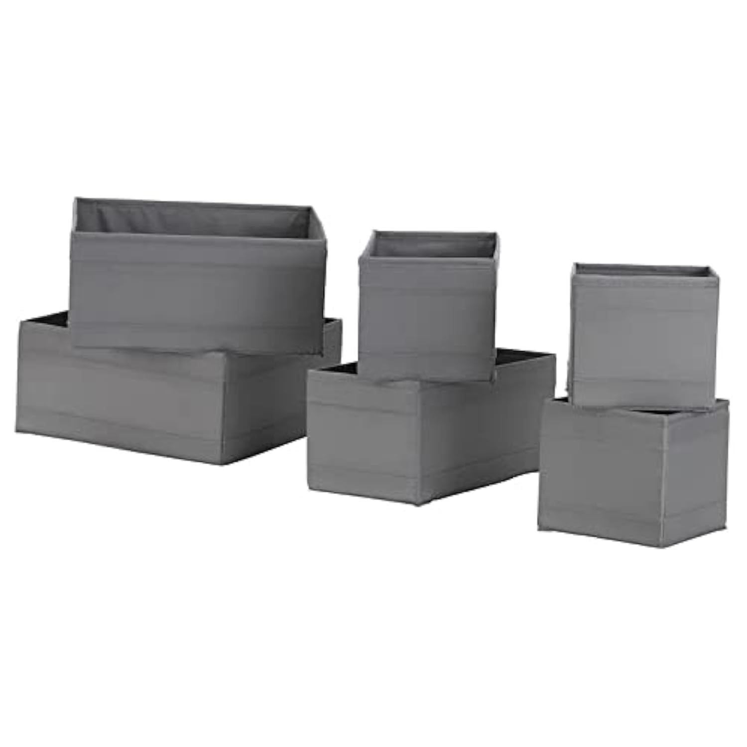 IKEA Fabric Storage Box, set of 6 _Sold By Bunnings Home (Dark Grey)-image-42