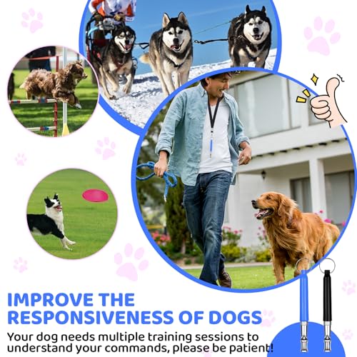 GUTERTOP Hundepfeife Hochfrequenz Lautlos, Hundepfeifen Rückruf Lautlos, Hundepfeife Gegen Bellen und Trainieren Sie Ihren Hund mit Einem Schlüsselband