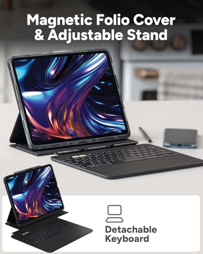 Image of ZAGG Pro Keys 2 iPad Pro 13 inch (M5) / Pro 13 inch (M4) Keyboard Case - Wireless Keyboard & Detachable Folio Case | Laptop-Style Backlit Keys, Multi-Pairing Bluetooth, 6.6 ft Drop Protection