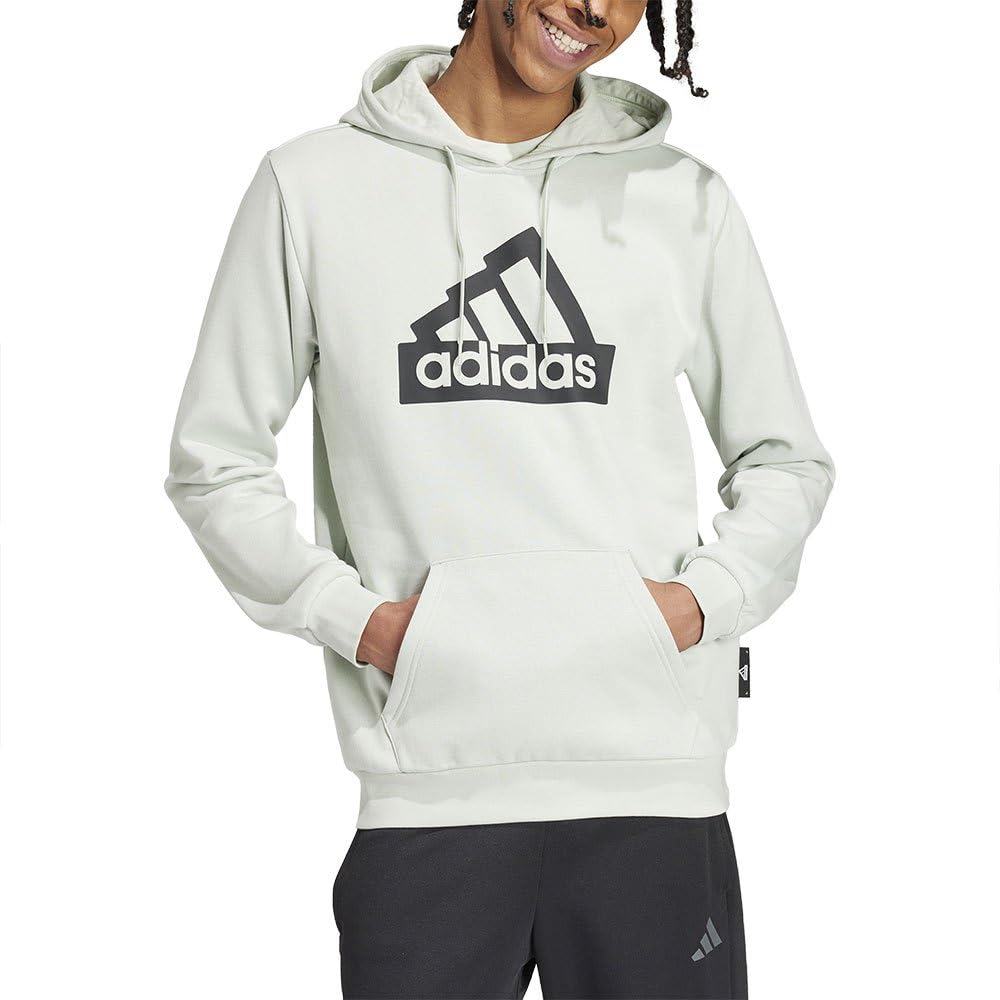 adidas Men's MODERN ESSENTIALS GRAPHIC HOODIE, linen green, S