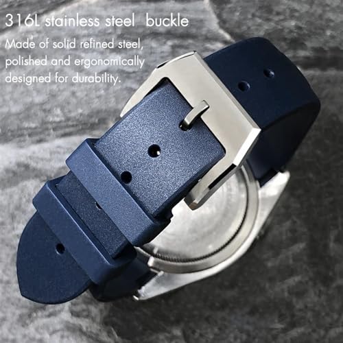 Bracelet montre caoutchouc bleu 22mm pour vos activités nautiques