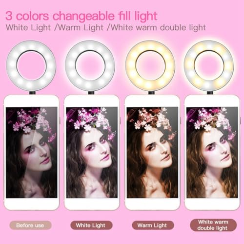 Lampe annulaire LED dimmable avec support smartphone pour de parfaits selfies
