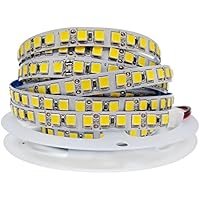 Tesfish Tiras de luz LED 12V, Blanco Natural 4000K 5M Tiras LED 5054 IP20 120 LEDs/M 600 LEDs en Total Súper Brillante Tiras de Luces LED para Dormitorio, Decoración de Cocina