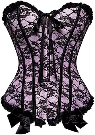 ZHAIMA Lace Corset Top for Women Plus Size Corsets and Bustiers Floral Lingerie Sets