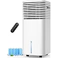 4-IN-1 Portable Air Conditioners, Evaporative Air Cooler w/4 Modes & 3 Speeds, 15H Timer for Smart Auto-off, 2-Gal Tank for 20H Cooling,17FT Remote,No Hose Needed,120°Oscillating Swamp Cooler