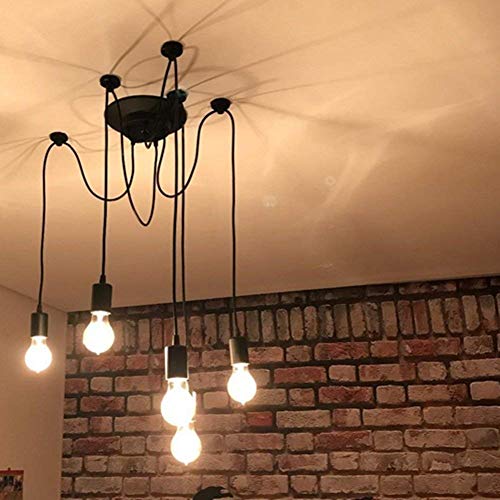 E27 Creative Edison kroonluchter antieke DIY kroonluchter 5 koppen lampen vintage industriële plafondlamp hanglamp lamp… - Afbeelding 4