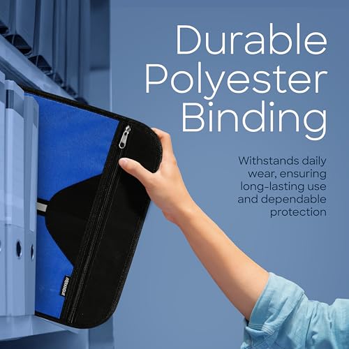 Merangue 1-½” O-Ring Zipper Binder, Polyester Binding Organizer, Stationery Binder with Front and Interior Pockets, School and Office Supplies, 500-Sheet Capacity, Assorted Colors image 5
