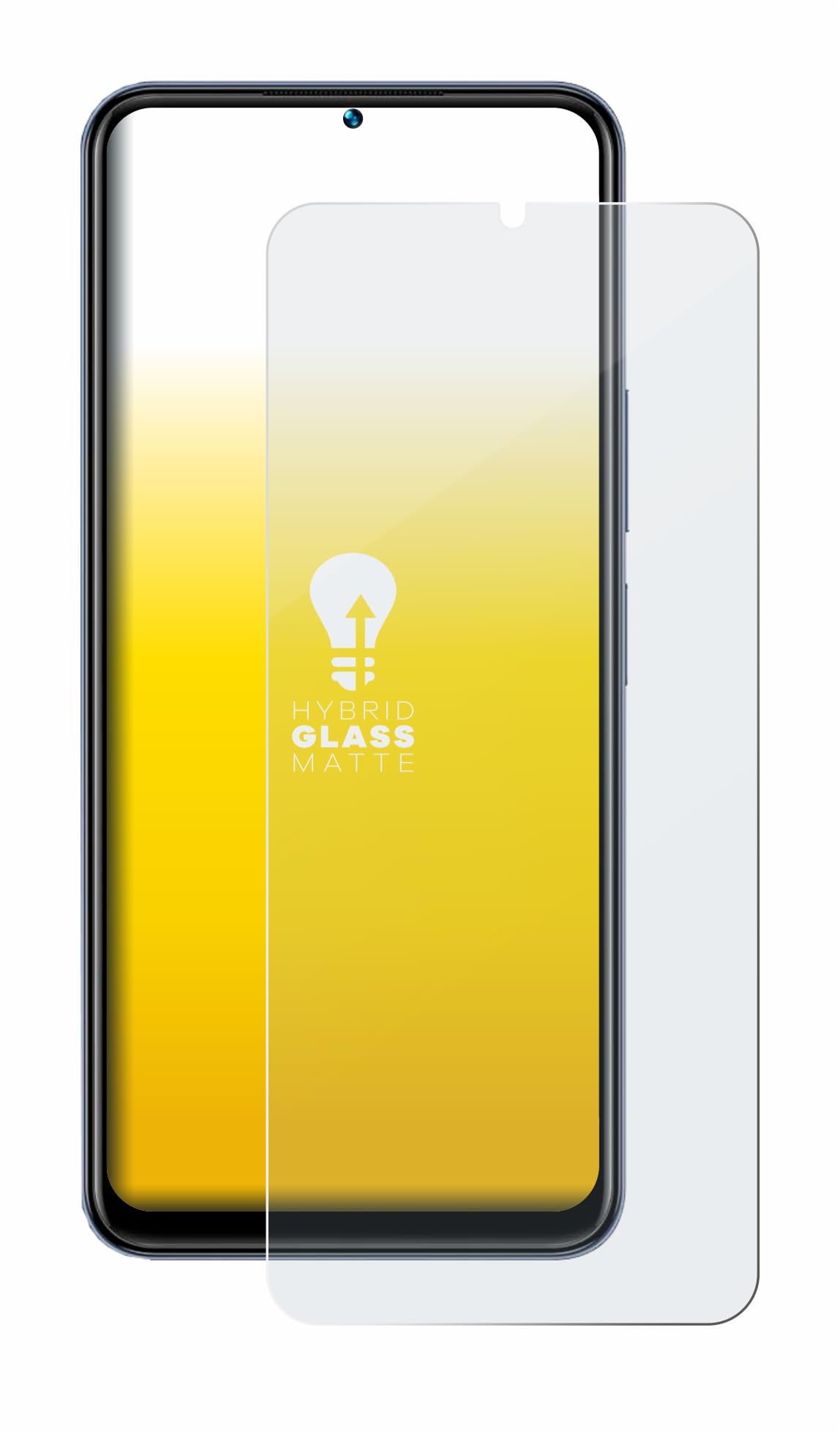 upscreen Matte Screen Protector Glass Film compatible with Vivo Y35 - Anti-Glare, Anti-Fingerprint, 9H Glass Protection