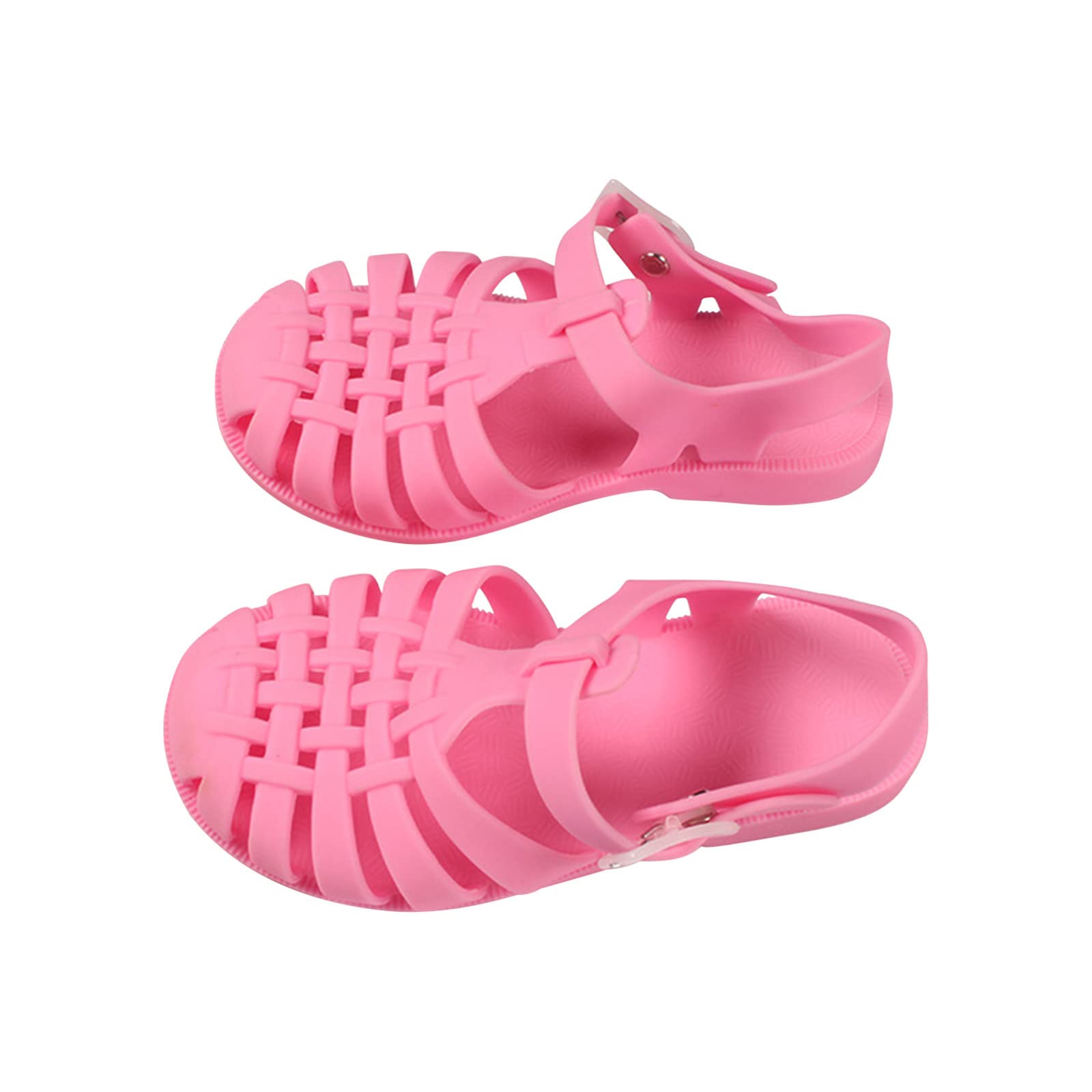 HAOLEI 2025 Cangrejeras Niña,Sandalias Niña Verano Casual Sandalia de Punta Cerrada con Hebilla Ajustable Cómodas Antideslizante Zapato Planas con Suela Suave Ligero Transpirable Chanclas Niño