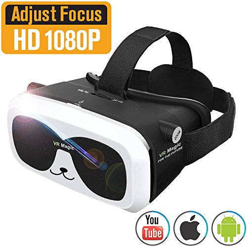 Sealegend VR Headset for 3D Videos Games Fit 6.0 Inches and Smaller iPhone Android Phones, Adjustable Focal Distance and Head Straps for Kids Adults Virtual Reality Headset VR Goggles Panda VR Box