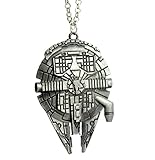 Añádelo a la cesta hoy Beaux Bijoux Star Wars - Collar con colgante de halcón milenio de paladio, colgante de nave estelar en caja de regalo
