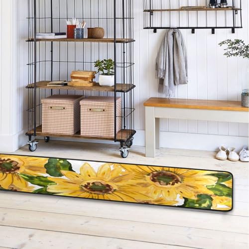 Tapete para Cocina con Girasoles Antideslizante 72x24 in miniatura 6