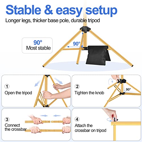 EMART Backdrop Stand 2mx3m(HxW) Photo Studio Adjustable Background Stand Support Kit with 2 Crossbars - Image 4