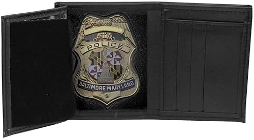 Billetera empotrada con insignia de la policía de Baltimore (Cutout PF135, 3.35 pulgadas de alto)