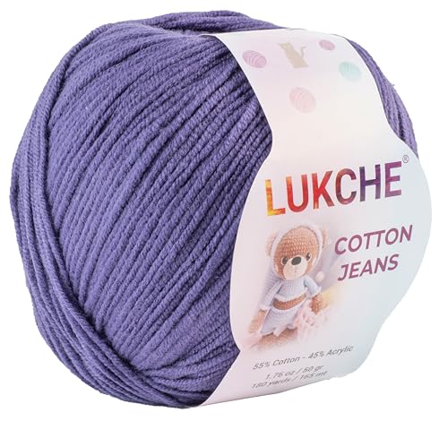 Lukche Cotton Jeans Yarn, 55% Cotton 45% Acrylic,...