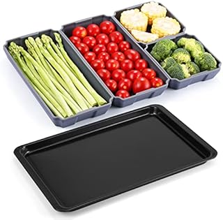 Nonstick Silicone Baking Tray Set, Suitable for Oven,Air Fryer to Simplify Cooking,Easy Clean, Dishwasher Safe (5-Piece Set Gray)