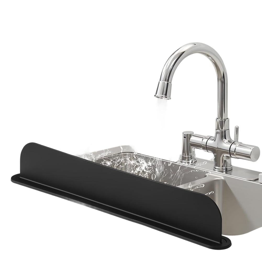 CTRLZS For Kitchen Counter Top Compatible 19.29 Inch Silicone Sink Splash Guard, Water Splash Guard, Backsplash Protector