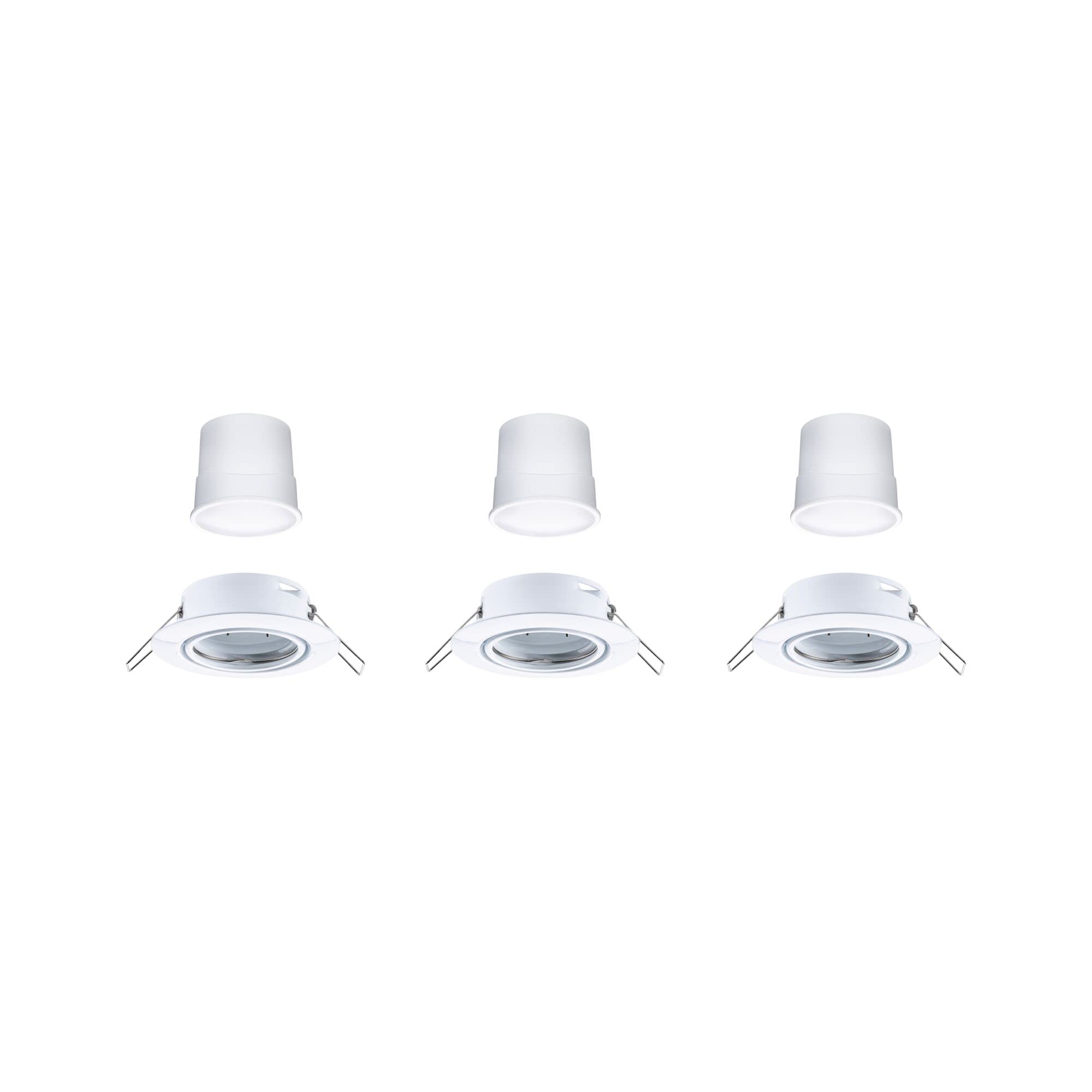 Paulmann 92466 LED Einbauleuchte Base Smart Home Zigbee Basisset schwenkbar rund 230V 3x4,9W 3x420lm dimmbar 90mm Weiß Metall RGBW+