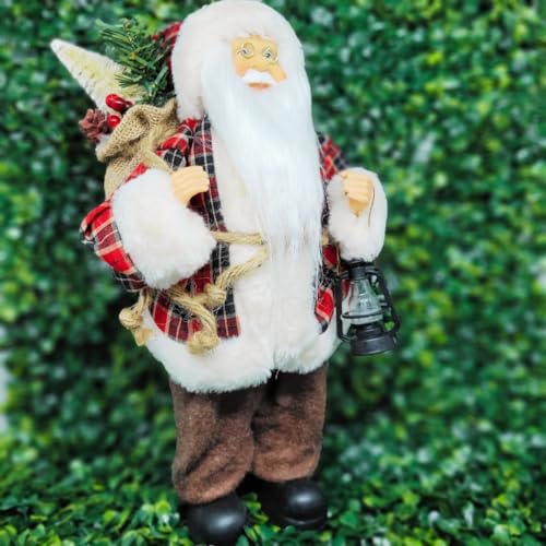 Magizi by Tuut, Decoração de Natal, Papai Noel Casaco Xadrez, 35cm