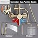 RBROHANT Outdoor Shower, Wall Mount Outdoor Shower Kit, Outside Shower Faucet with Height Adjustable Rain Shower Head and Handheld, Exposed Shower for Backyard, Wall Mounted, Brushed Gold, JK0147