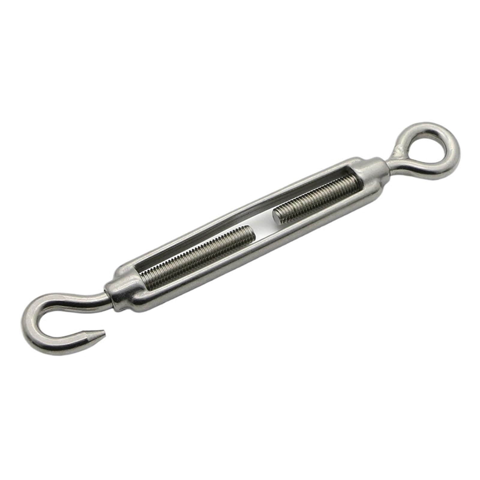 YDHSIKK Turnbuckle Wire Tensioner, 304 Stainless Steel Turnbuckle Wire Rope Tensioner Hook And Eye Adjustable M4-M8(Eye - Eye M6)
