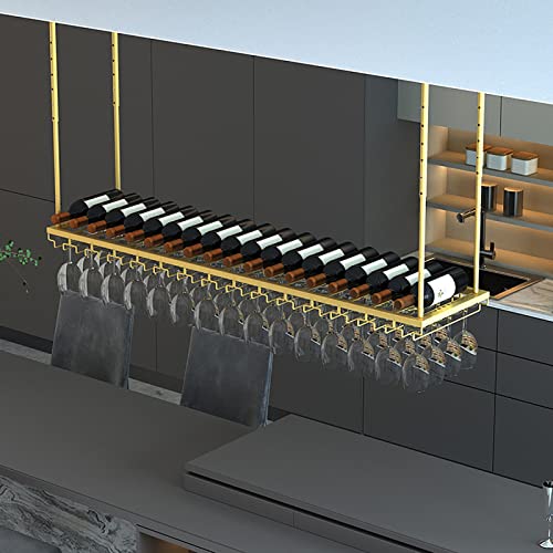 Casiers à vin au plafond pour libérer l'espace des petits comptoirs - 7