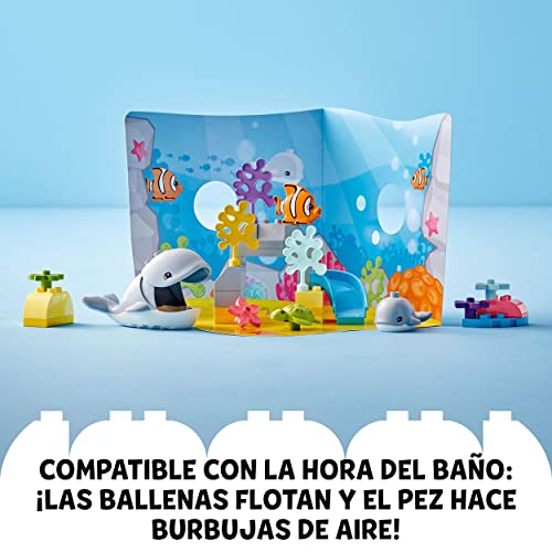 LEGO 10972 Duplo Fauna Salvaje del Océano, Juguete Educativo, Animales para Niños a Partir de 2 Años, Tortuga, Pez y Ballena, Set con Escenario