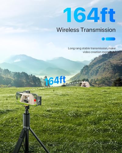 Image of VELOMAX Wireless Mic for Youtubers, Noise Cancellation Wireless Microphone with 164FT, 16H Battery Mic for YouTube Wireless, Microphone for Recording, Vlogging (Type-C Port (Without Charging Case))
