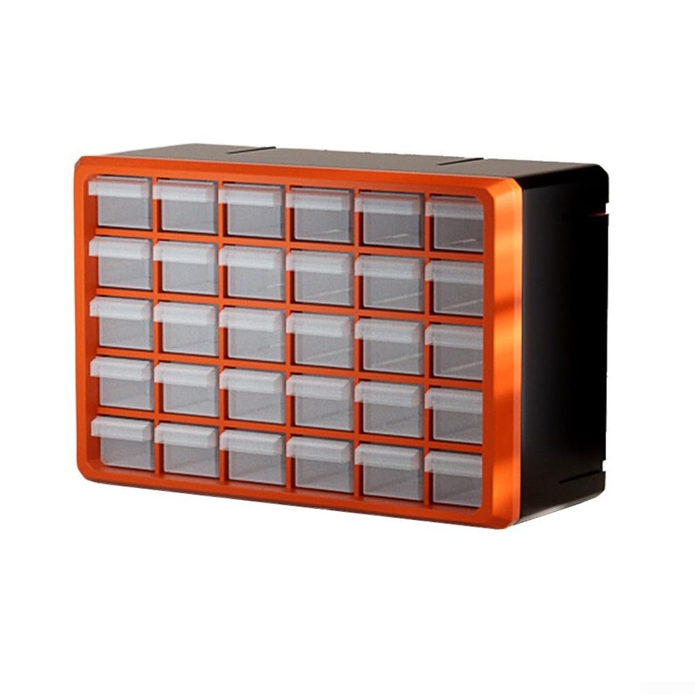 Scatola portaoggetti per cassetti, in plastica, multi griglia, per montaggio a parete, organizer per componenti elettronici (arancione)