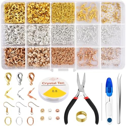 Kit De Fournitures Pour Fabrication De Bijoux – Fermoirs, Crochets – Tons Or Et Argent