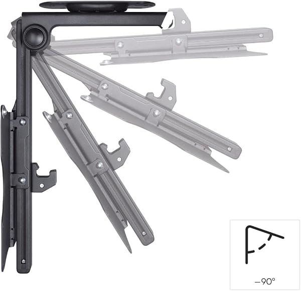 Hama Support Mural TV Idéal Plafond Mansardé Chambre sous Pente Comble Garantie 10ans (pour écran 48 à 117 cm (19" - 46") 20Kg, Inclinable, Orientable 100°, Rabattable, VESA 200 x 200 Max) Noir - 2