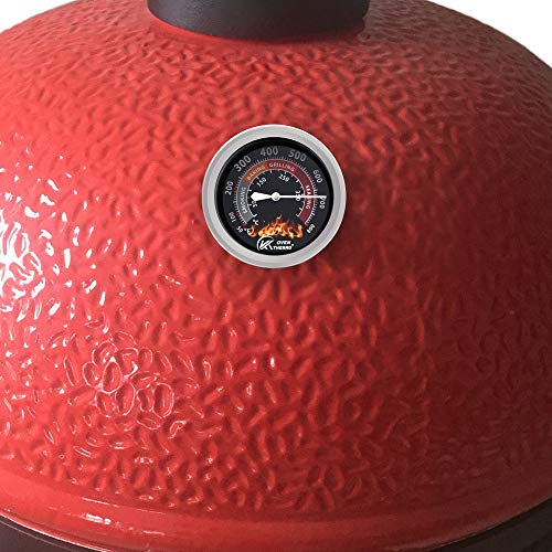 KT THERMO Grill Thermometer Barbecue Charcoal Smoker Temperature Gauge Grill Pit Replacement Thermometer for BBQ Meat Cooking Lamb Beef, Stainless Steel Temp Gauge, Oven Wood Stove Accessories, Black - Thumbnail 4