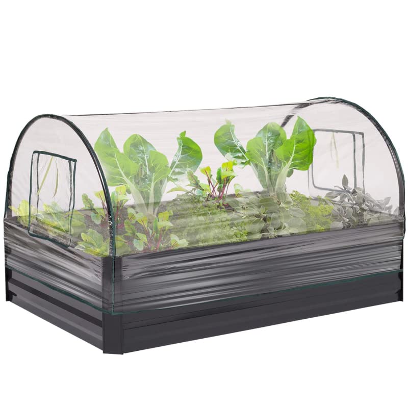 Carrés Potager Métal IDMarket - Lot De 2 - 80x115x20 Cm - Gris Anthracite - Pour Légumes Et Aromates
