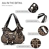 NICOLE & DORIS Handtasche Damen Retro Schultertasche Weiche PU Leder Retro Shopper Tasche Hobo Henkeltasche Groß Umhängetasche Bedruckte Tragetasche für Alltag, Schule,Reise Blume Schwarz #5