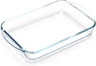 NUTRIUPS 2.6 Quart Glass Baking Dish, 9x13x2.2''(Handles Included), Rect...