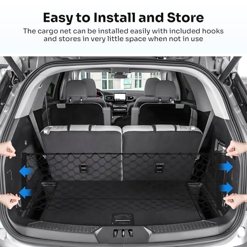 Canvcle Trunk Cargo Net for 2020-2026 Ford Explorer Accessories Envelope Style Mesh Trunk Net Organizer and Storage Stretchable Adjustable Elastic Nylon Rear Cargo Netting with Hooks by Canvcle - Image 7