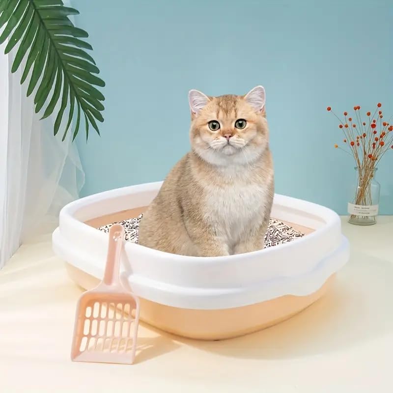 Woofy Cat Litter Box Tray with Free Scooper | Semi Closed Design and Durable Quality | Suitable for All Adult Cats & Kittens - Multicolor (B0CXQ3QPQT) Amazon Price History, Amazon Price Tracker