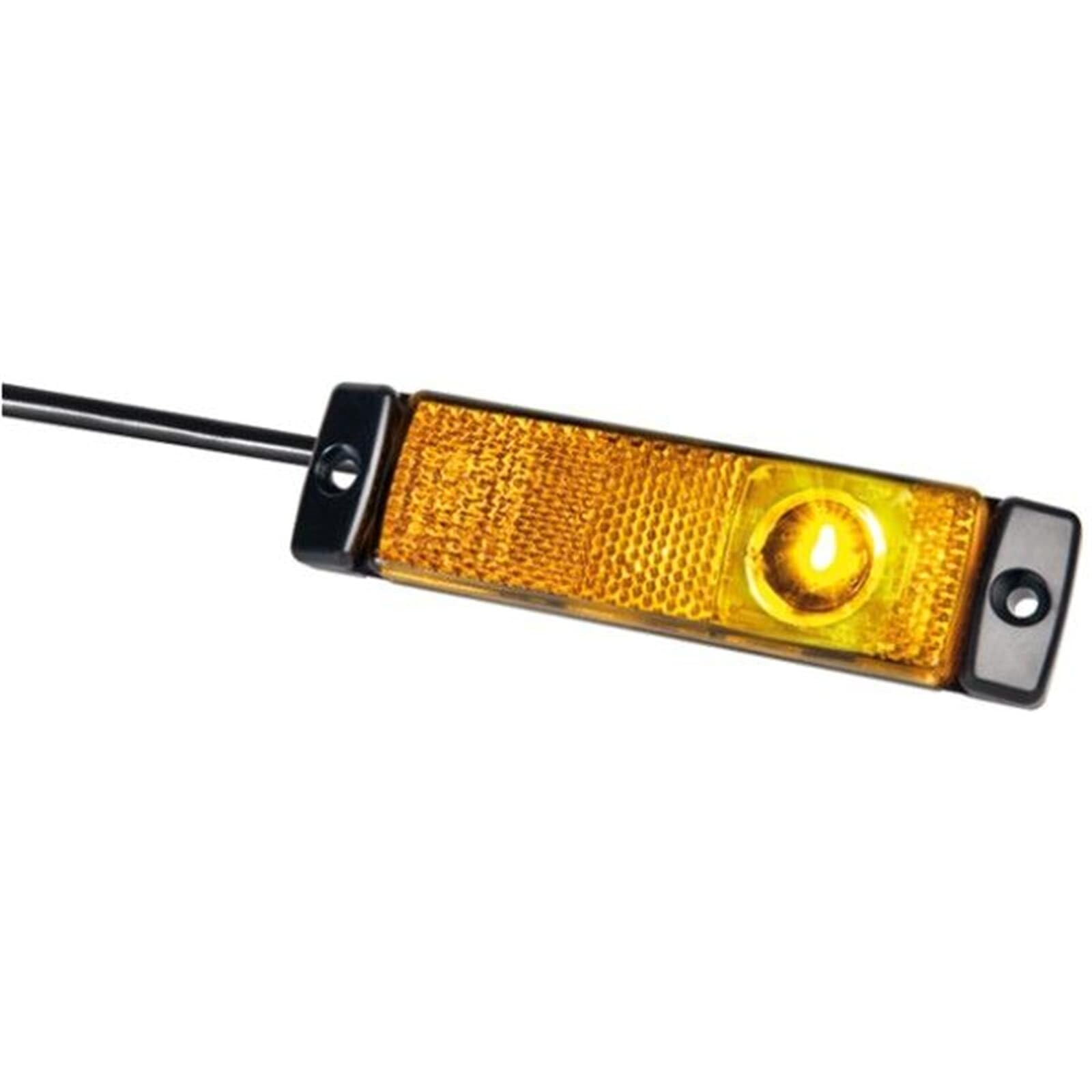 HELLA Światła boczne - LED - 24V - Połączenie śrubowe/Oprawa - CCC/ADR/GGVS - Kolor szkła reflektora: żółty - Przewodu: 1500[mm] - Wtyczki: otwarte końcówki kabla - 2-biegunowy - 2PS 008 645-001