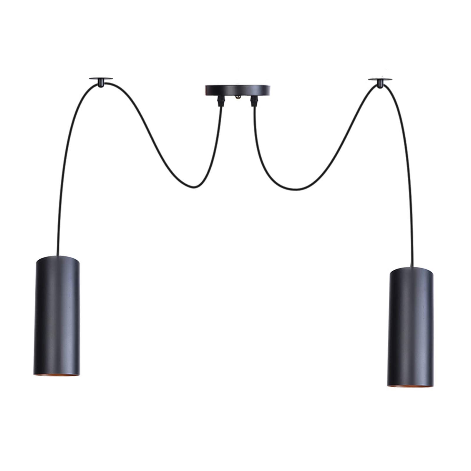 Lámpara de techo de metal negro estilo nórdico moderno con suspensión de alta resistencia