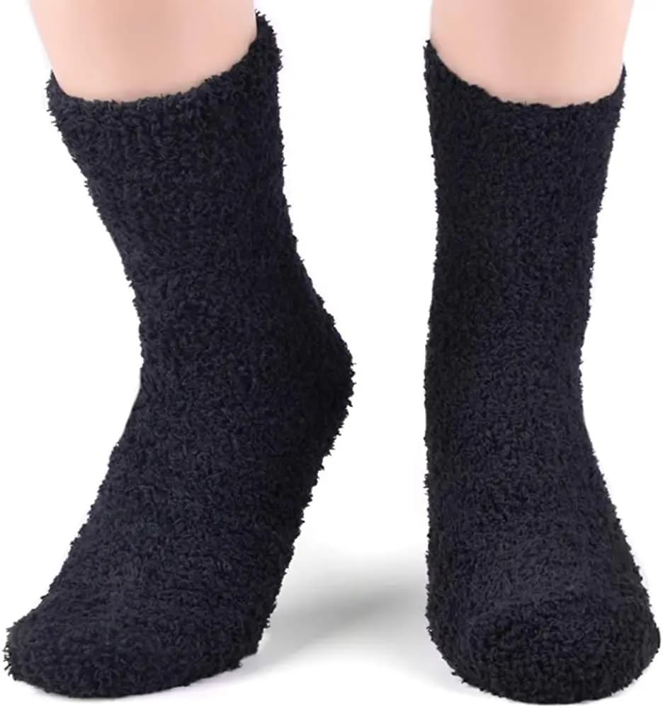 Calcetines Termicos Mujer 2 Calcetines Cálidos De Invierno For Hombre, Peludos Lana Coral Grueso